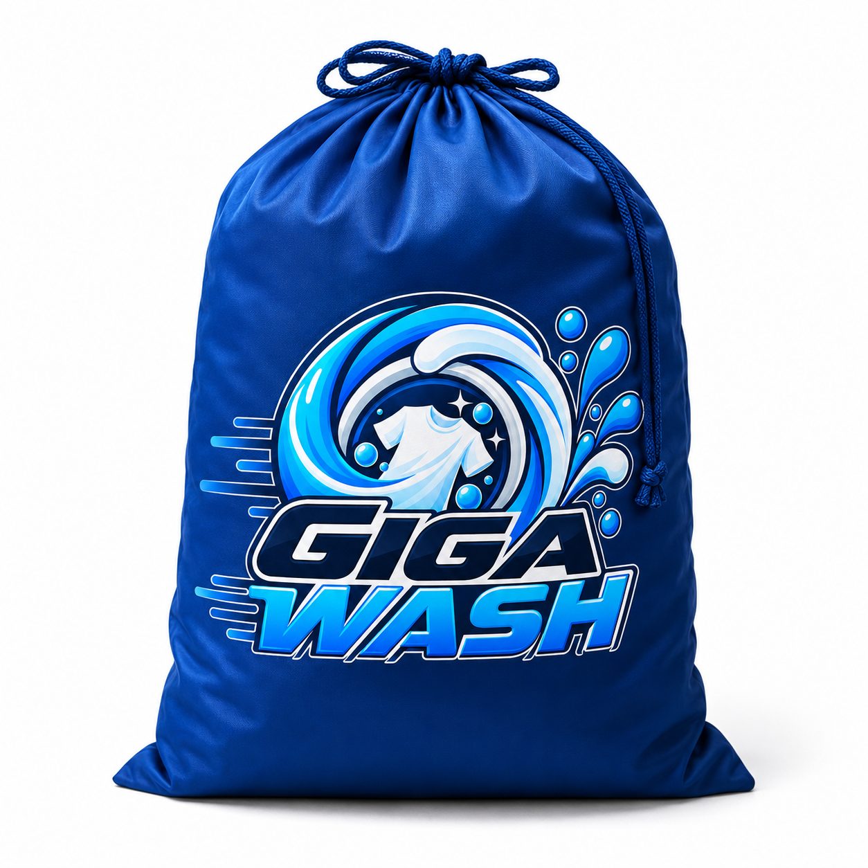 Blue Giga Wash drawstring laundry bag